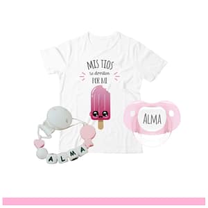 Pack Camiseta + Chupete + Broche personalizados