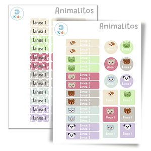 Etiquetas textiles adhesivas Ckids Animales