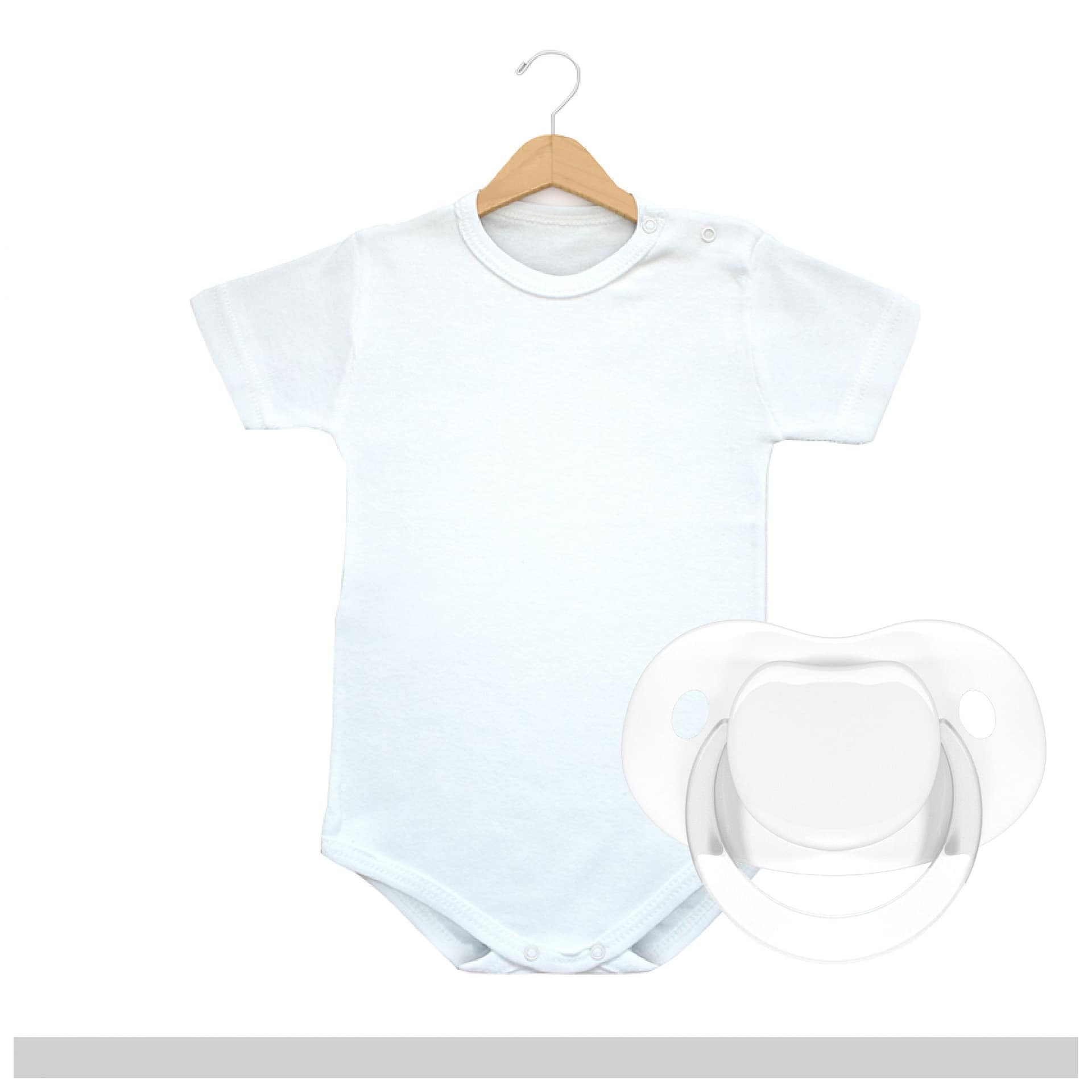 Pack body + chupete personalizable blanco manga corta ckids