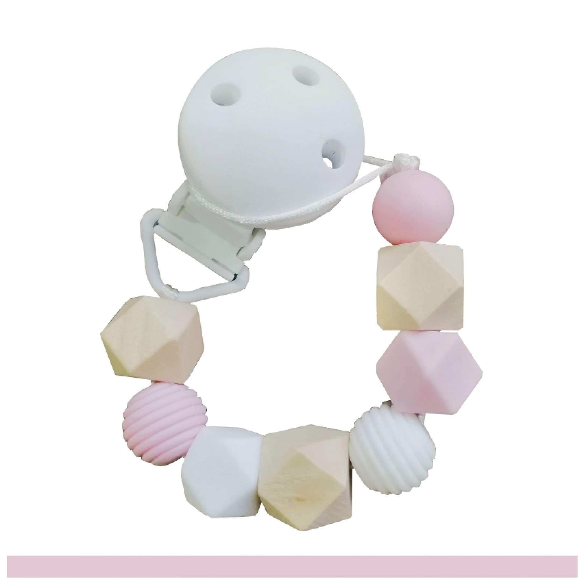 Sujeta chupetes redondo silicona ROSA CKIDS