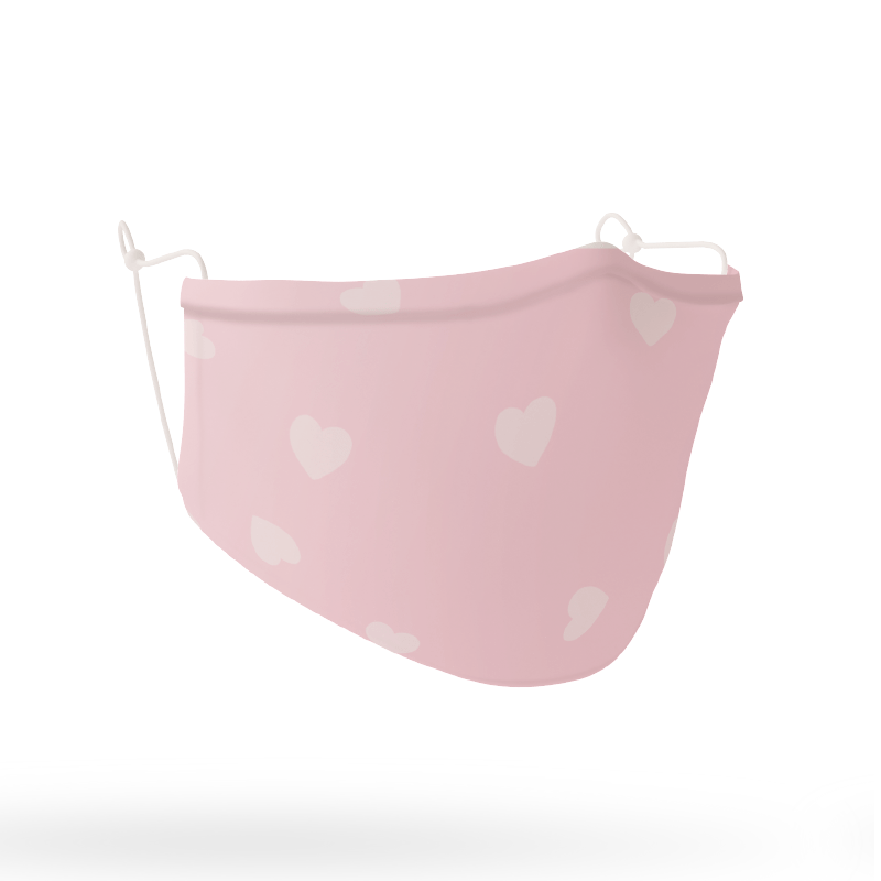 Mascarilla7C Mascarilla personalizada, homologada y certificada ckids rosa corazones